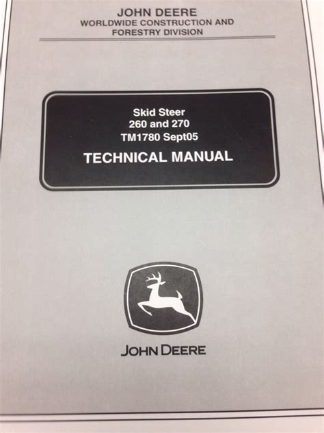 john deere 270 skid steer service manual|jd 260 specs.